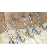 5 Cast Iron TRIPLE SCHOOL Style Coat Hooks Hat Hook Rack Hall Tree Tack ... - $514.73 MXN