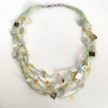 Mother of Pearl Sequins Beaded Lightweight Adjustable Length Necklace 24in - £13.30 GBP
