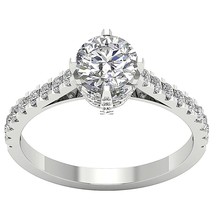 Solitaire Engagement Ring, 2Ct Moissanite Diamond Halo Ring, Anniversary Ring - £92.15 GBP