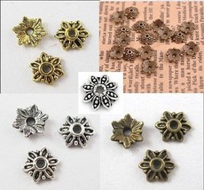 End Bead Caps FancyTibetan Antique Silver Gold Bronze Flower 8mm US SELLER! - $52.13 MXN