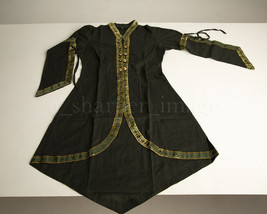Green/Gold Trim Over Dress Renaissance Fair Celtic Medieval Gown BEAUTIFUL! - £33.82 GBP