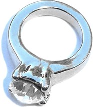 Silvertone Ring Floating Locket Charm - $2.42