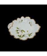 Vintage Hand Painted Floral Trinket, Nut, Candy Dish Gold Trim - $185.45 MXN