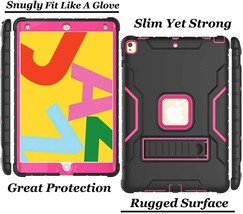 Case with Stand for iPad 8th Gen and iPad 7th Gen 10.2 inch Pink and Black Kids - £37.97 GBP