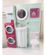 Vintage Barbie My House Bathroom Laundry Room Replacement Wall toilet do... - $73.00