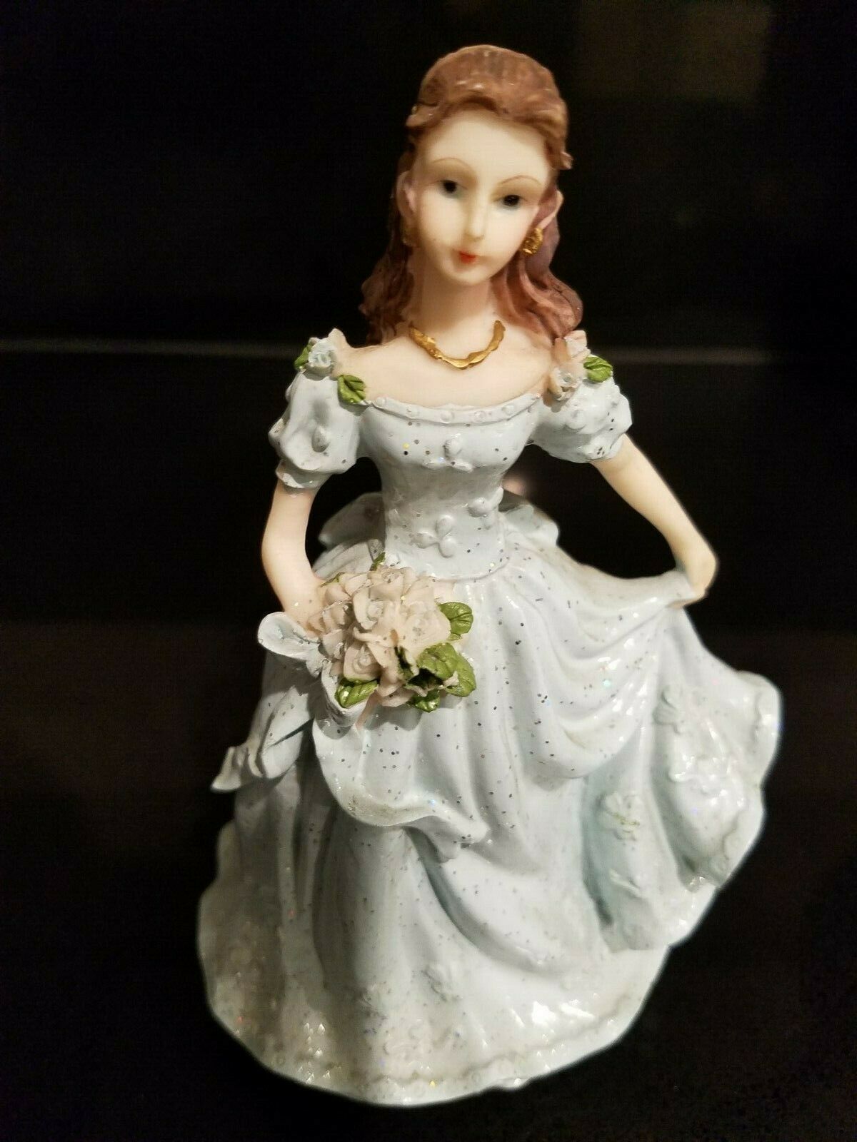 Quinceanera Cake Topper Figure Blue Dress - $7.91