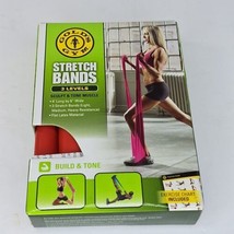 Gold&#39;s Gym Stretch Bands - 3 Bands, 3 Levels 4&#39; Long x 6&quot; Wide Each -Lat... - $11.87