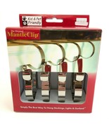 The Original Mantle Clip Silver Set of 4 Christmas Stocking Holders Hangers - $331.42 MXN