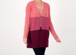Belle by Kim Gravel Brushed Brushed Knit Duster Cardigan- Rose, XL - £19.67 GBP