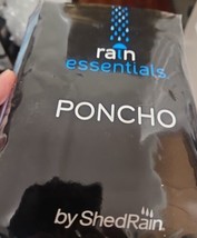 Rain Essentials By Shedrain Adult Black Rain Poncho #8230 - £5.14 GBP