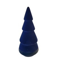 9&quot; Dark Blue Velvet Flocked Ceramic Christmas Tree - £5.30 GBP