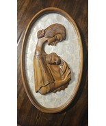 RARE Vintage Capiz Shell Sculpture Carved Wooden Madonna & Child 20 x 11.5” - $100.00
