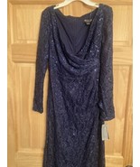 Alex And Eve Womens Midi Sparkling Dress Navy Size 6 Style J1122490 NWT - $31.67