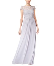Adrianna Papell Womens Lace Embellished Evening Dress Silver 4 - £44.95 GBP