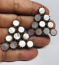 Vintage Mothet Of Pearl Clips Gold Tone - £35.88 GBP