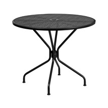 Flash Furniture Indoor-Outdoor Steel Patio Table Black - 35.25 in. Round - $204.46
