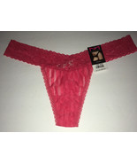 Maidenform Womens Red Teaberry Stripe Lace One Size Fits Most Classic Thong - £8.67 GBP