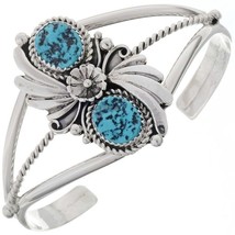 Navajo Natural Turquoise Sterling Silver Bracelet Bella Swan Style Womens s6-7 - £155.37 GBP