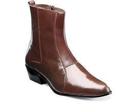 Men&#39;s Stacy Adams Santos Side Zip Boot Soft Leather Cognac  24855-221 - $104.99