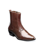 Men&#39;s Stacy Adams Santos Side Zip Boot Soft Leather Cognac  24855-221 - £82.95 GBP