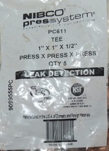 Nibco Press System Tee Leak Detection Wrot Copper 9099555PC Quantity 5 Per Bag image 2