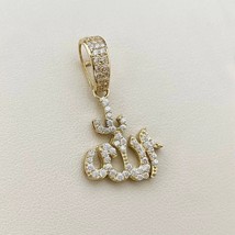 2Ct Round Cut Lab-Created Diamond Islamic Allah Pendant 14K Yellow Gold ... - £153.08 GBP