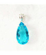 SWISS BLUE TOPAZ Gemstone Pendant, Birthstone Pendant, 925 Sterling Silv... - £38.62 GBP