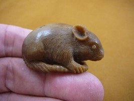 (tb-mouse-4) little tan pet Mouse Tagua NUT palm figurine Bali carving l... - $46.98