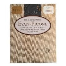 Evan Picone OFF BLACK Satiny Light SMALL Control Cotton Shield Pantyhose... - £7.80 GBP