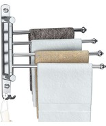Lonffery Towel Rack For Bathroom, 4-Arm Black Wall Mounted Towel Rack, O... - £28.30 GBP