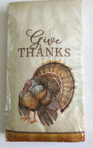 Thanksgiving Paper Napkins Guest Towel Tom Turkey Buffet 20 ct. 2 pk Give Thanks - £17.13 GBP