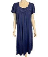 NWT Miss Elaine Essentials Navy Short Sleeve Nightgown - $45.60 CAD