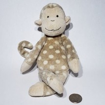 Little Jellycat Monty Monkey Polka Dot Rattle 9&quot; Plush Soft Stuffed Lovey  EUC - £36.12 GBP