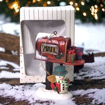 Vintage 1988 Christmas Ornament Snowman Mailbox &amp; Christmas Presants Wang’s - £7.42 GBP