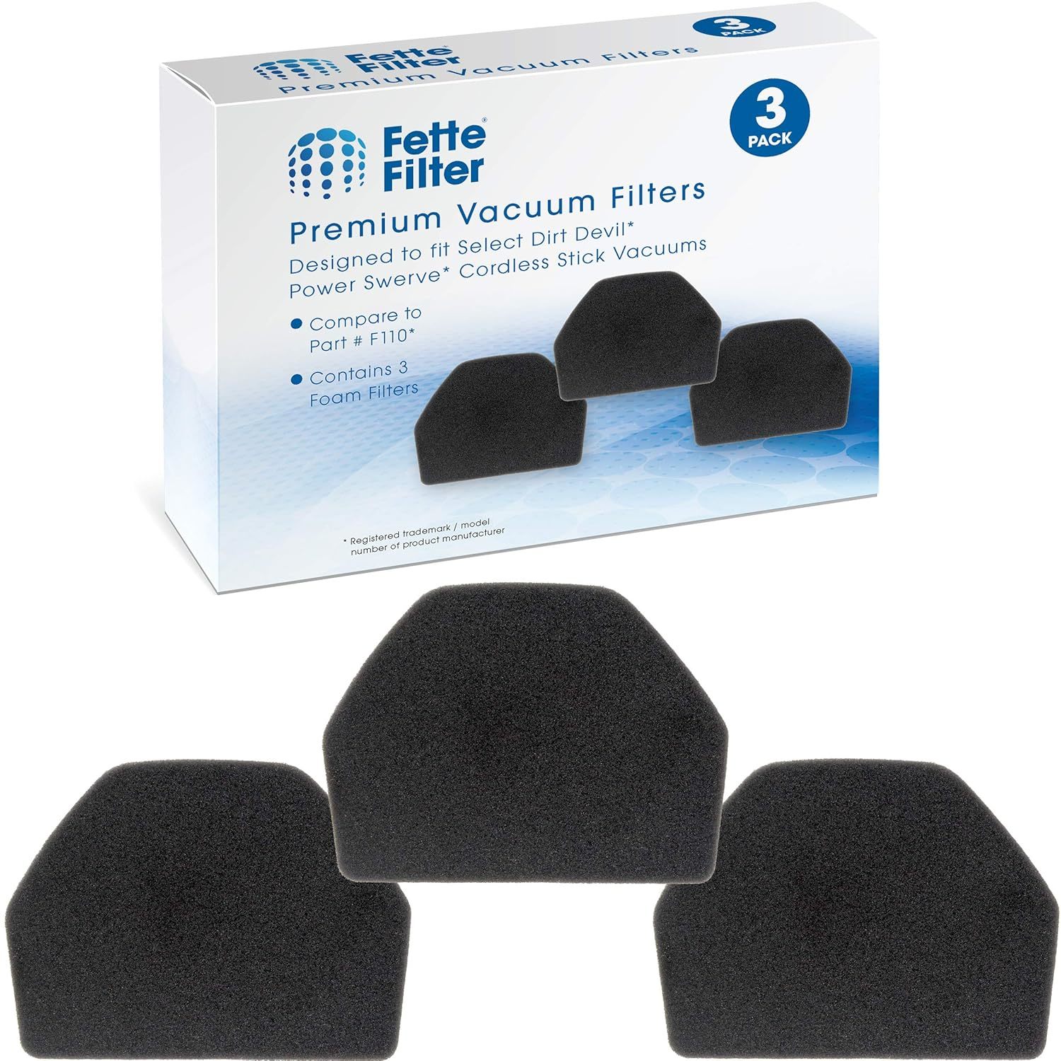 Fette Filter - Vacuum Filter Compatible with Dirt Devil Power Swerve Filter F110