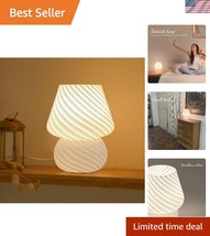 Stylish Glass Mushroom Lamp for Bedroom &amp; Living Room - 3000K E26 Bulb I... - $932.95 MXN