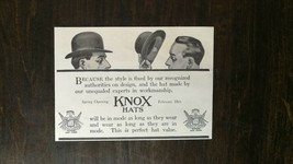 Vintage 1909 Knox Hats New York Original Ad 721 - $6.64