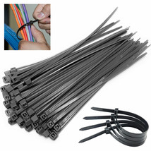 100 X Black Heavy Duty Cable Zip Ties 12&quot; Nylon Wire Cords Temperature R... - £17.57 GBP
