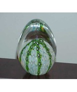 Paperweight Murano Art Glass Millefiore Egg Shpe Green FERRO &amp; LAZZA Ant... - $118.79