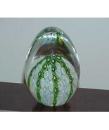 Paperweight Murano Art Glass Millefiore Egg Shpe Green FERRO &amp; LAZZA Ant... - £94.95 GBP