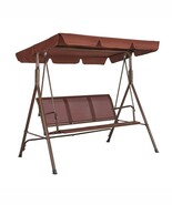 3-Seat Patio Swing Chair, Outdoor Patio Swing with Adjustable Canopy, Po... - €112,30 EUR