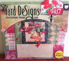 Yard DeSigns Magnetic Address Sign Christmas Holly Bells NEW - $16.34