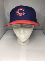 Vintage Chicago Cubs Hat Blue Red Brim New Era Authentic Hat Baseball 7 1/8 - €9,02 EUR