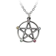 Alchemy Gothic P786  Wiccan Elemental Pentacle Necklace - £20.71 GBP