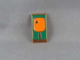Soviet Sports Pin - Table Tennis Orange Racquet - Stamped Pin  - £11.85 GBP