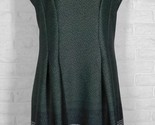ISLE Sheath Dress Inverted Pleats Banded Hem Green Black White NWT Large - $120.28