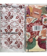 2 DIFFERENT TERRY TOWELS(16.5&quot;x26&quot;)THANKSGIVING FOOD &amp; LEAVES,GATHER TOG... - £11.72 GBP