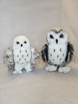 Two Douglas Plush Owl White Gray Stuffed Animal Toy Realistic Bird Owls Lot Of 2 - £23.58 GBP
