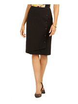 NEW KASPER BLACK PENCIL CAREER BUTTON FRONT SKIRT SIZE 16 $89 - £45.07 GBP