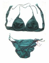Sunsets Hunter Green Halter Bikini Swimsuit Sz S/M 66T Top &amp; 10B Bottoms NWT$98 - £46.75 GBP